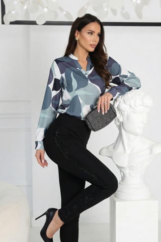 Блуза “Mint Motion” – блуза с артистичен принт арт.5069