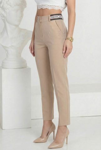 Панталон “Beige Line” – бежов панталон с контрастен ластик арт.1510