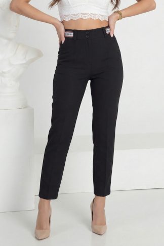 Панталон “Black Line” – черен панталон с контрастен ластик арт.1515