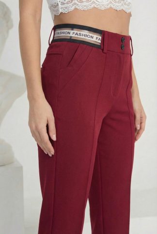 Панталон “Bordo Line” – бордо панталон с контрастен ластик арт.1512