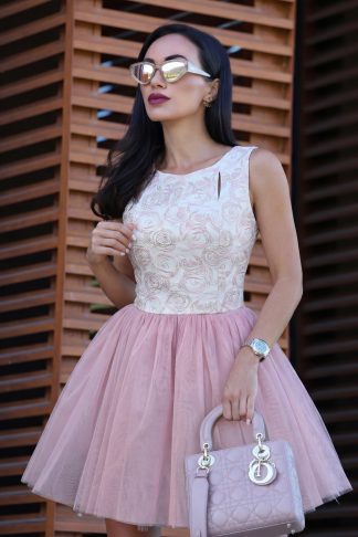 Рокля “Rose Tulle Dream” – рокля с жакард и тюлена пола арт.1521