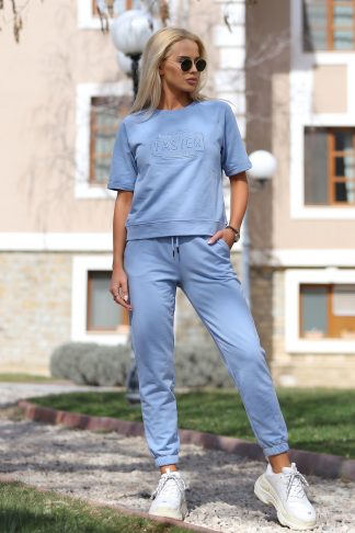 Комплект “NYC Faster” – свеътло син спортно‑елегантен комплект от две части арт.5080