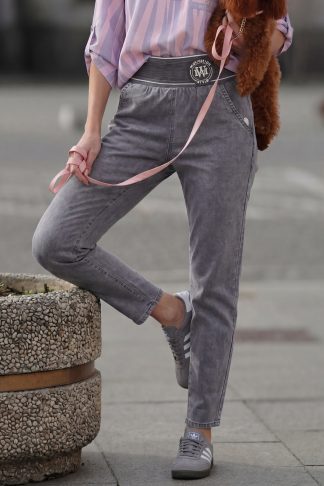 Дънки“Motivation Denim” – еластични сиви дънки с ластик арт.8019