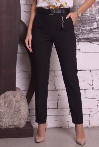 Панталон “Black Elegance Line” – елегантен черен панталон с колан арт.8025