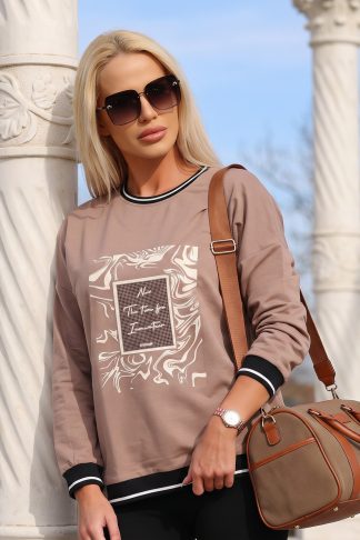 Блуза “Mocha Inspiration” – блуза с декоративен принт арт.6001