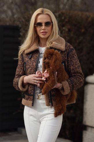 Палто “Leopard Shearling Luxe” – леопардово палто с пухена яка арт.6009